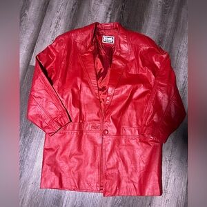Chordas Vintage Red Leather Jacket